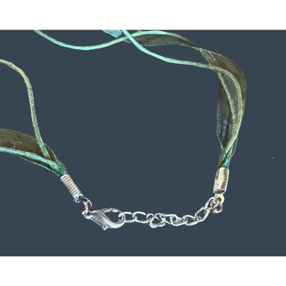 Fused Glass Necklace Christmas Tree Snowman Holiday Jewelry - Picture 8 of 9